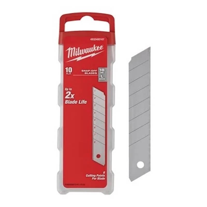 Lames sécables 18 mm Milwaukee - Boîte de 10 - 4932480107