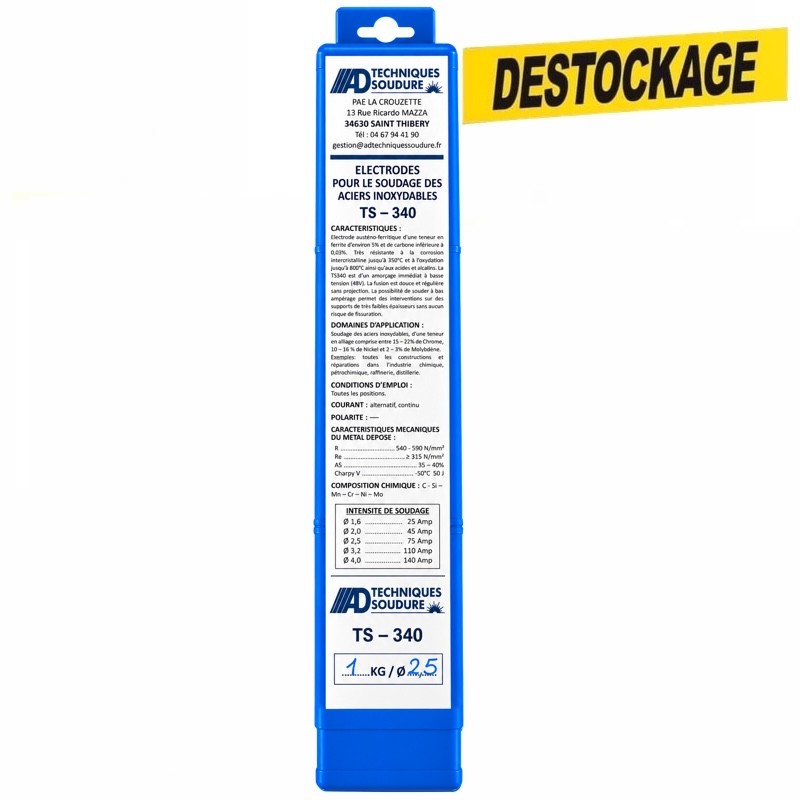 Electrode INOX 316L Ø2,5 - 1,0kg - TS-340-2.5