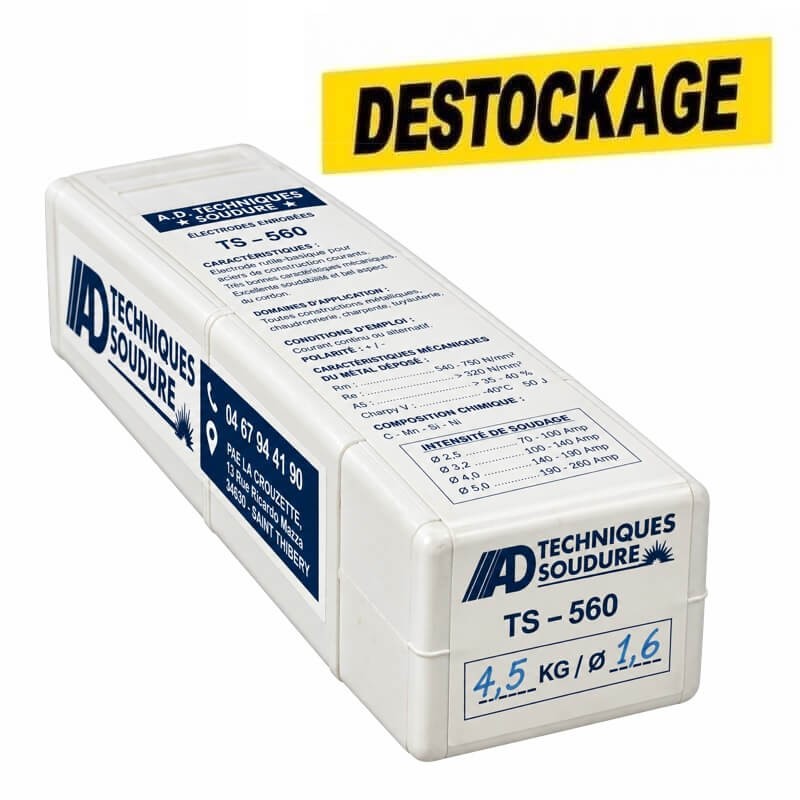 Électrode rutile pour acier toute position Ø1,6 - 4,5kg - TS-560-1.6