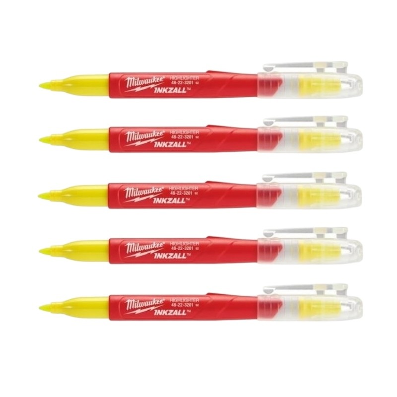 5-marqueurs-a-pointe-fine-inkzall-milwaukee-bouchon-ouvert
