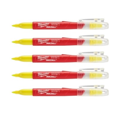 5-marqueurs-a-pointe-fine-inkzall-milwaukee-bouchon-ouvert