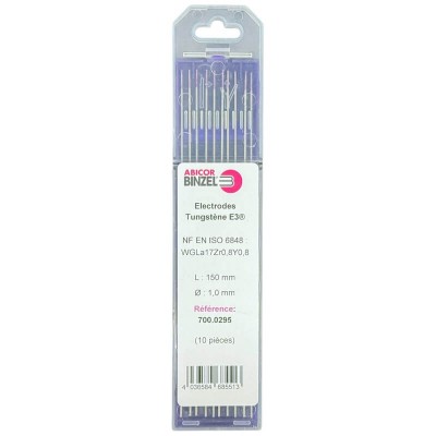 Electrode Tungstène E3 violette - Ø1,0x150mm