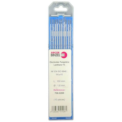 Electrode Tungstène Titane Noir WLA10 - Ø1,6x150mm